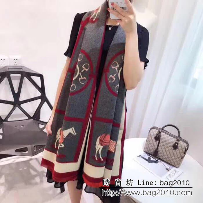 HERMES愛馬仕專櫃品質 2018早秋新品 絲羊絨圍巾 LLWJ6016